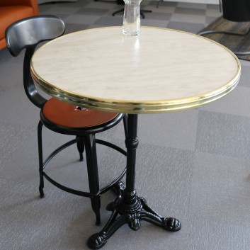 Table bistrot plateau rond stratifié - 30 coloris 2 tailles 2 finitions