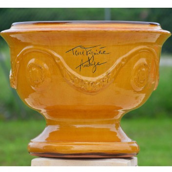 Vase coupe Anduze jaune miel Terre Figuière
