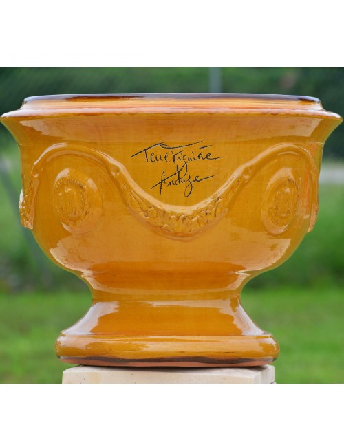 Vase coupe Anduze jaune miel Terre Figuière