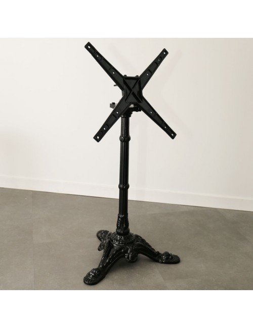 Pied bistrot basculant fonte d'aluminium noir - 2 tailles