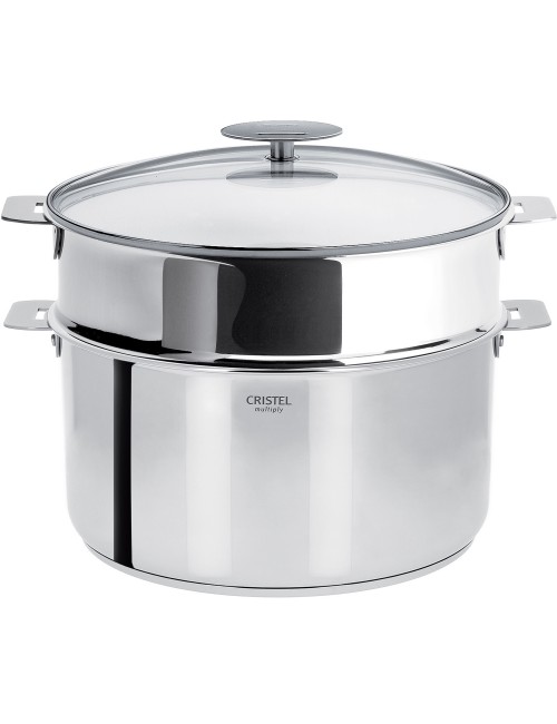 Cocotte vapeur Cristel Casteline en inox 24cm