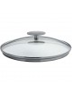 Set de 3 couvercles Cristel Platine inox verre