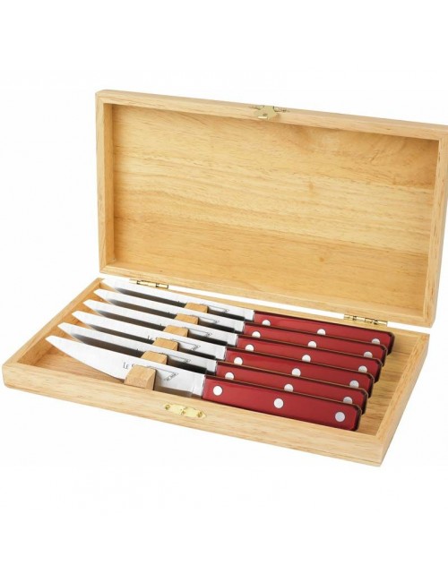 6 couteaux à steak inox Scalène Au Nain - 5 coloris