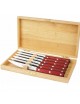 6 couteaux à steak inox Scalène Au Nain - 5 coloris