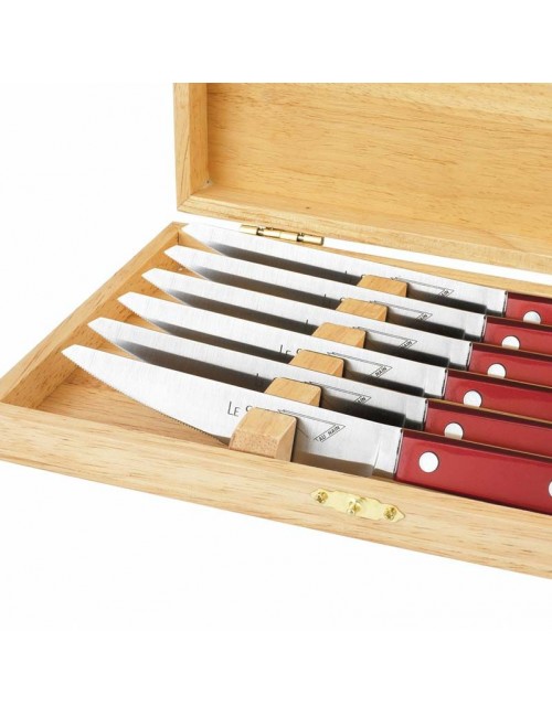 6 couteaux à steak inox Scalène Au Nain - 5 coloris
