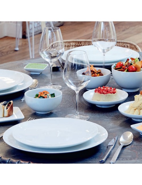 6 Assiettes Modulo blanc DEGRENNE - 2 tailles