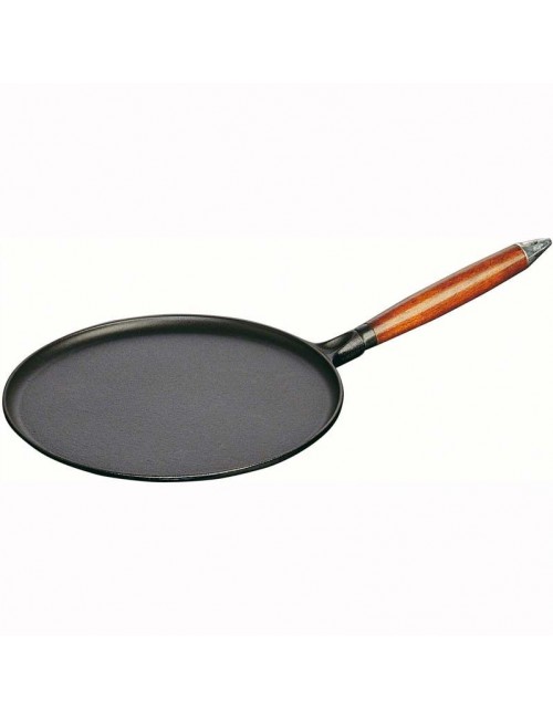 Crêpière fonte Staub manche bois