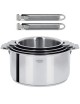 Set batterie 4 casseroles Casteline Cristel 2 poignées bois - 4 finitions