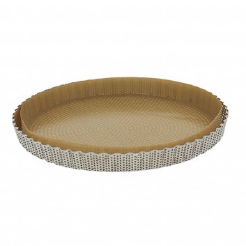 Moule à tarte cannelé en inox à fond amovible De Buyer