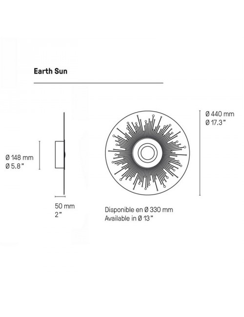 Applique Earth Sun CVL - 2 tailles 4 finitions