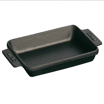 Mini Plat Four noir mat 15x11cm Staub