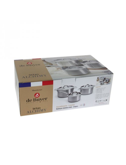 Set batterie 6 pièces Alchimy De Buyer casserole faitout