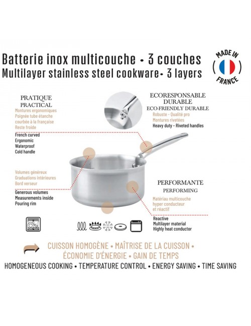 Set batterie 8 pièces Alchimy De Buyer poêle sauteuse casseroles faitout