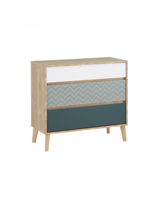 Chambre Larvik Lit armoire commode bureau Gami