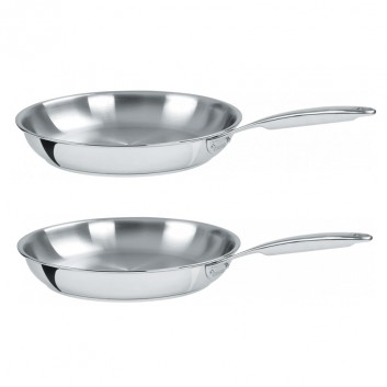 Set batterie Cristel Castel Pro 2 poêles inox de 20cm et 24cm