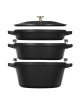 Set empilable 4 pièces Staub 24cm cocotte poêle sauteuse - 3 coloris