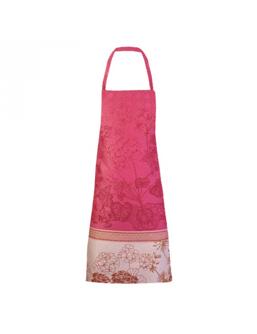 Tablier Géraniums rose Garnier Thiebaut antitache