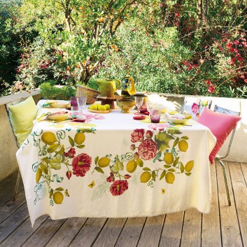 Nappe lin Citrons de Menton Garnier Thiebaut - 4 dimensions