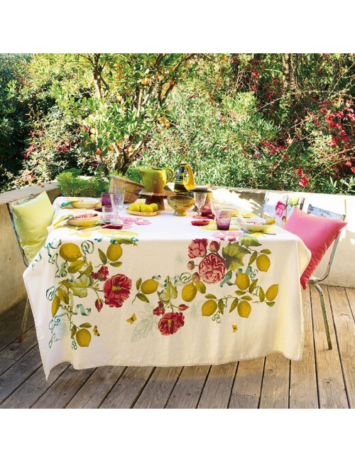 Nappe lin Citrons de Menton Garnier Thiebaut - 4 dimensions