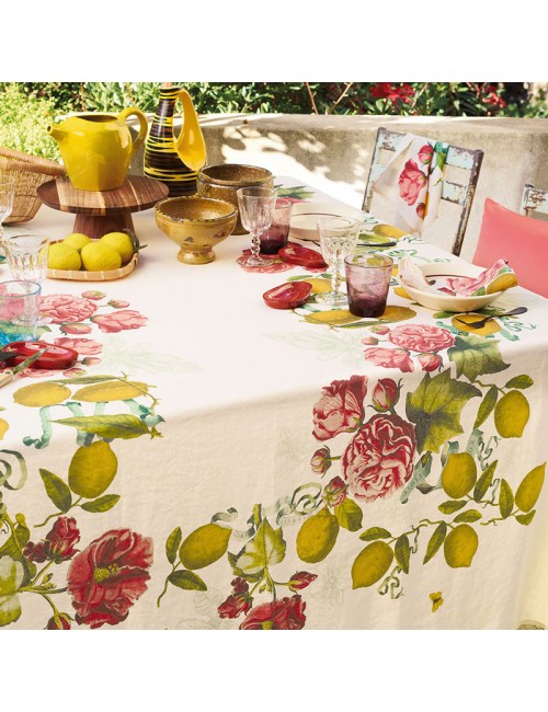 Nappe lin Citrons de Menton Garnier Thiebaut - 4 dimensions