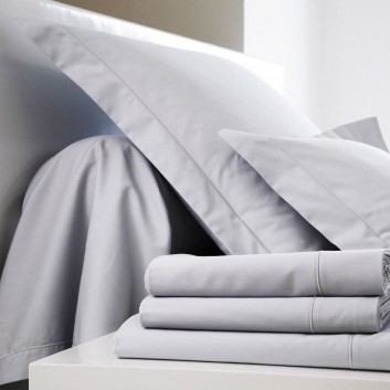 Parure de lit UNI Satin Blanc des Vosges - 9 coloris