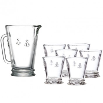 Pichet et 6 verres Abeille La Rochère