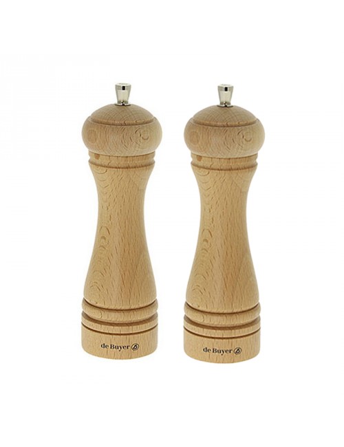 Moulins poivre et sel De Buyer 18cm bois Java