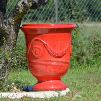 Vase Anduze émaillé rouge Terre Figuière - 4 tailles