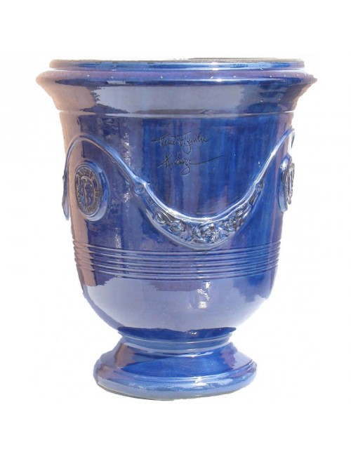 Vase Anduze émaillé bleu foncé Terre Figuière - 4 tailles