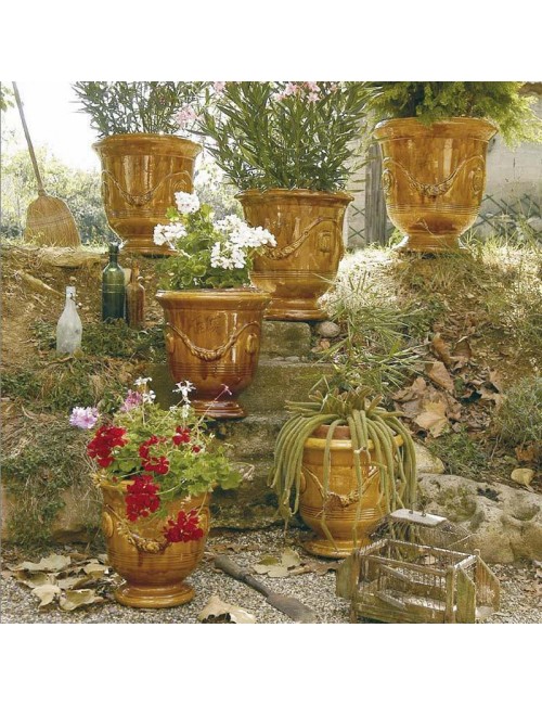 Vase Anduze émaillé miel Terre Figuière - 4 tailles