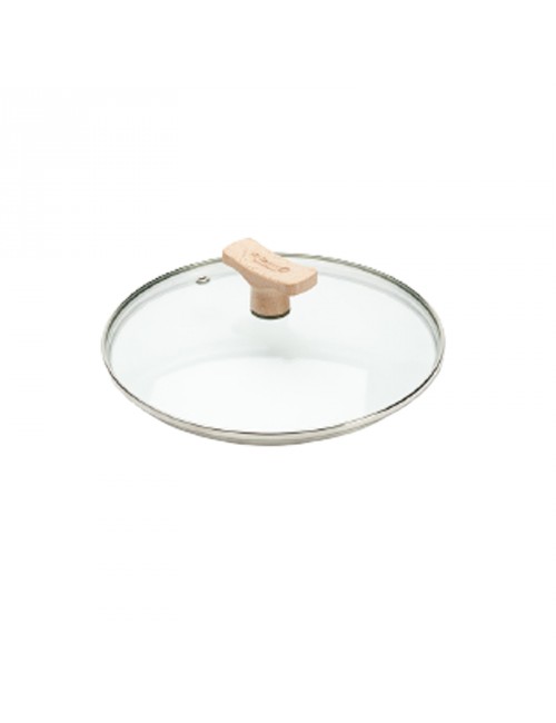 Couvercle en verre De Buyer bouton bois - 4 tailles