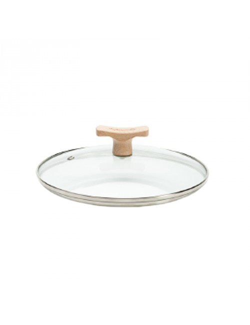 Couvercle en verre De Buyer bouton bois - 4 tailles