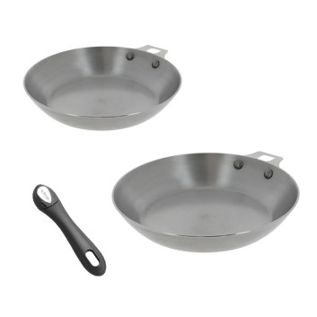 Set batterie 2 poêles à frire De Buyer Mineral B amovible