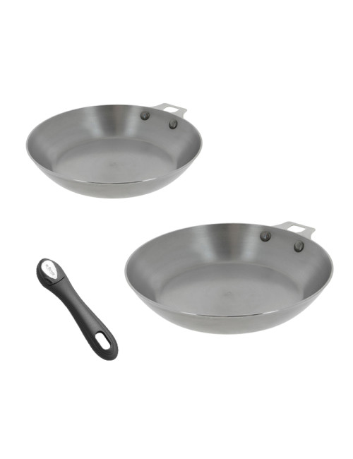 Set batterie 2 poêles à frire De Buyer Mineral B amovible