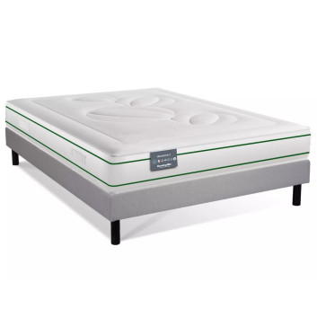 Ensemble Heveane Dunlopillo matelas sommier lattes fixes - 8 tailles