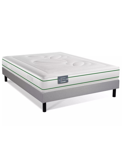 Ensemble Heveane Dunlopillo matelas sommier lattes fixes - 8 tailles
