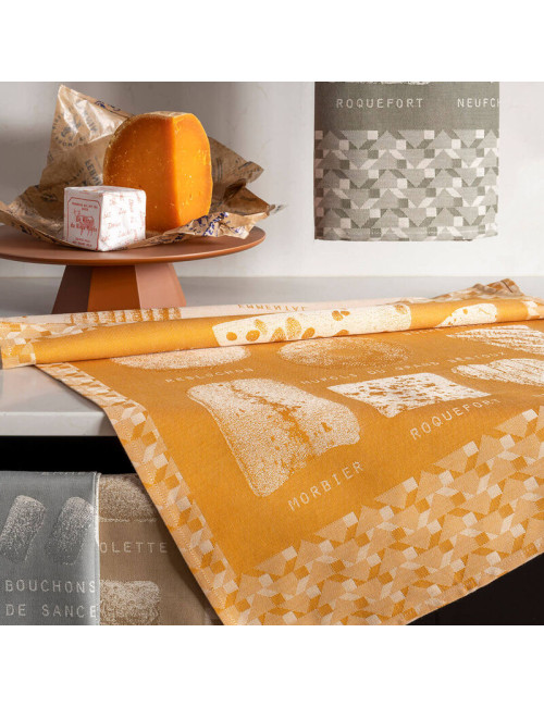 Torchon Fromages coton Le Jacquard Français - 3 coloris