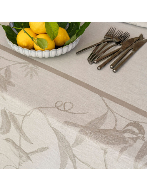 Nappe Volière en lin Le Jacquard Français - 3 coloris