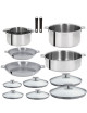 Set batterie Cristel Mutine amovible 14 pièces inox