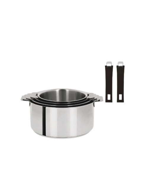 Set batterie Cristel Mutine amovible 14 pièces inox