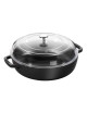 Sauteuse Staub 24cm couvercle verre fonte - 2 coloris