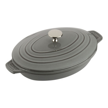 Assiette chaude plat fonte Staub 23cm gris graphite