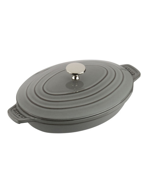 Assiette chaude plat fonte Staub 23cm gris graphite
