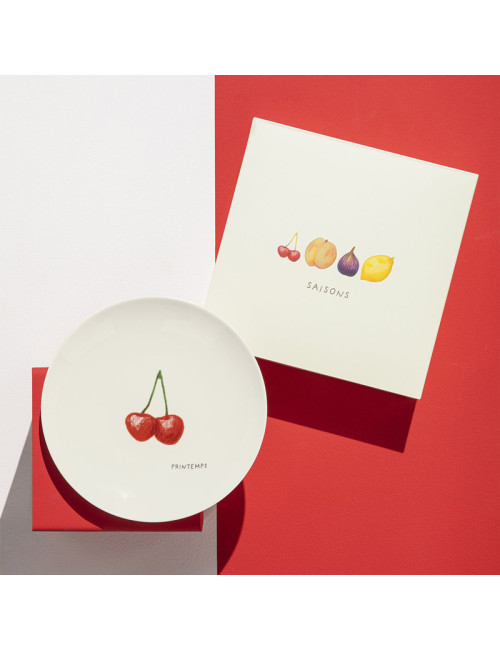 Coffret 4 Assiettes Saisons fruits Degrenne
