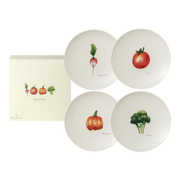 Coffret 4 Assiettes Degrenne Saisons légumes