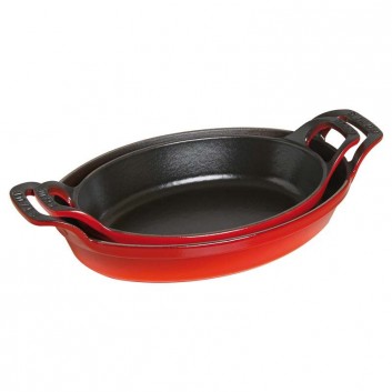 Set 2 plats ovales STAUB - 21 & 24cm - 3 coloris