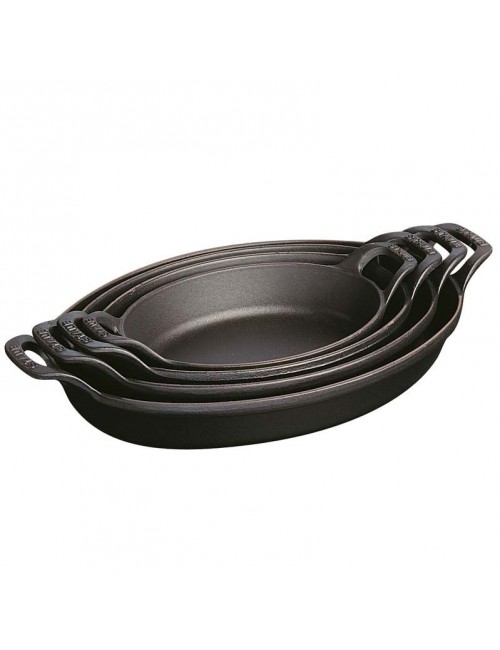 Set de 4 plats empilables Staub Noir mat en fonte