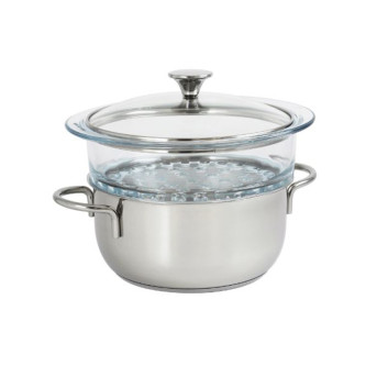 Ensemble vapeur Cristel Master inox verre 20cm