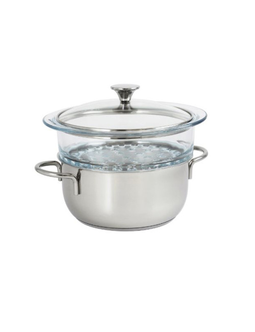 Ensemble vapeur Cristel Master inox verre 20cm