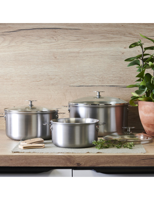 Batterie 3 casseroles Alchimy Loqy De Buyer 7 pièces